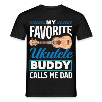 Funny Ukulele Designs and Sayings - Men's T-Shirt - black - Front - AI Model Male 178 light (178cm)
