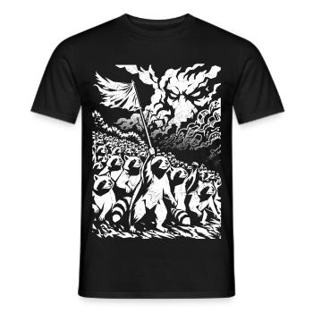 Waschbär Protest Vintage Street Art Design - Männer T-Shirt - Schwarz - Vorne - AI Model Male 178 light (178cm)