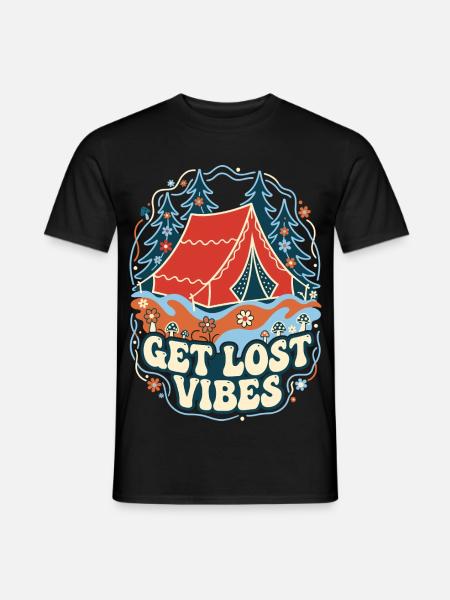 Get Lost Vibes Retro Camping - Men's T-Shirt - black