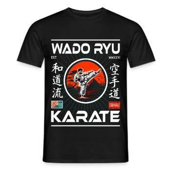 Wado-Ryu Martial Arts Outfit für den Karateka - Männer T-Shirt - Schwarz - Vorne - AI Model Male 178 light (178cm)