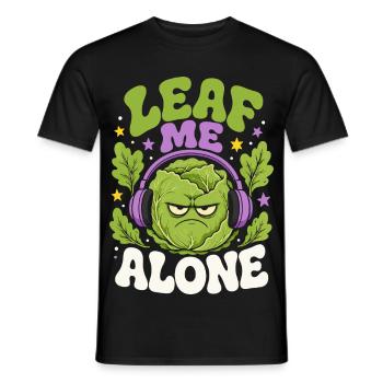Leaf Me Alone Salad Humor - Men's T-Shirt - black - Front - AI Model Male 178 light (178cm)