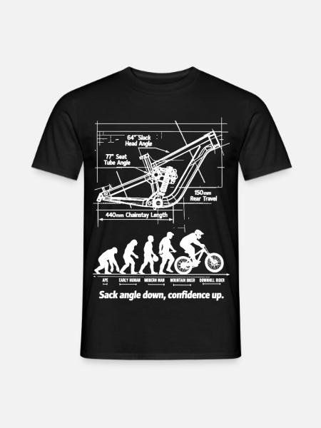 MTB Evolution Blueprint: Full Suspension Downhill - Männer T-Shirt - Schwarz