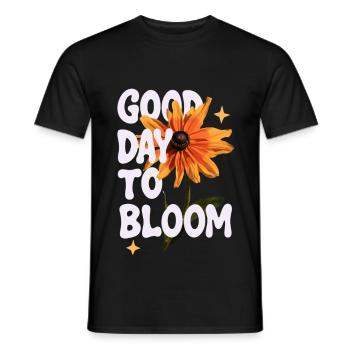 Good day to bloom flower - Men's T-Shirt - black - Front - AI Model Male 178 light (178cm)