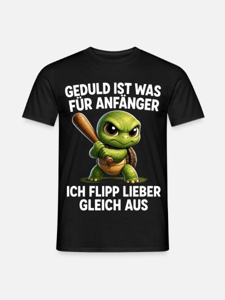 Aggressiv Schildkröte mit Baseballschläger - Männer T-Shirt - Schwarz