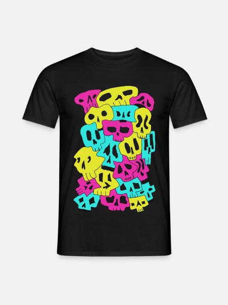 Skulls (CMYK) - Männer T-Shirt - Schwarz