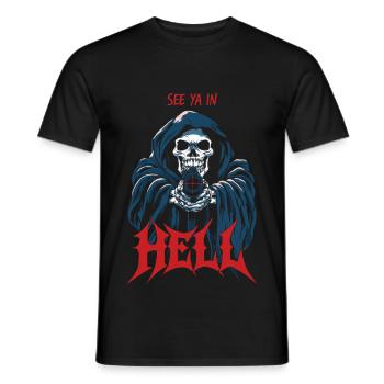 See ya in hell - Männer T-Shirt - Schwarz - Vorne - AI Model Male 178 light (178cm)