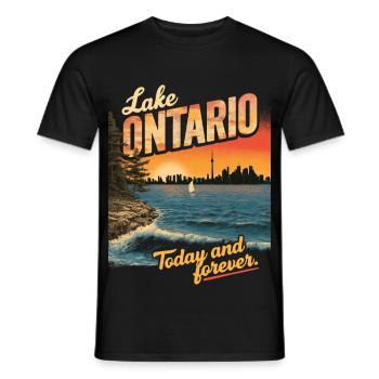 Lake Ontario - Männer T-Shirt - Schwarz - Vorne - AI Model Male 178 light (178cm)