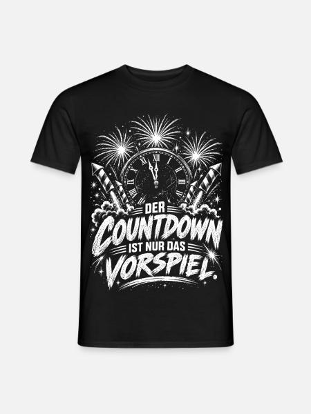 Countdown Feuerwerk Silvester - Männer T-Shirt - Schwarz