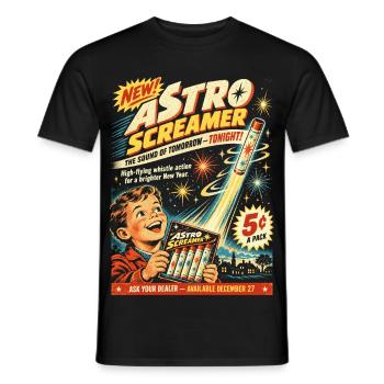 Retro Luftheuler Silvester - Männer T-Shirt - Schwarz - Vorne - AI Model Male 178 light (178cm)