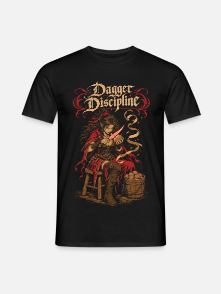 Elf Schurke schäelt Kartoffeln – Abenteurer-Aufgaben - Männer T-Shirt - Schwarz