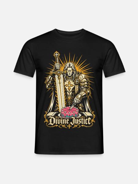 Paladin Dessert Justice: Divine Cake Slicing TTRPG - Männer T-Shirt - Schwarz