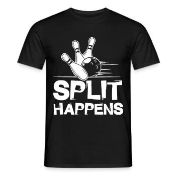 Bowling Split Happens - Men's T-Shirt - black - Front - AI Model Male 178 light (178cm)