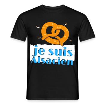 je suis alsacien strasbourg colmar mulhouse cadeau - T-shirt homme - noir - Devant - AI Model Male 178 light (178cm)
