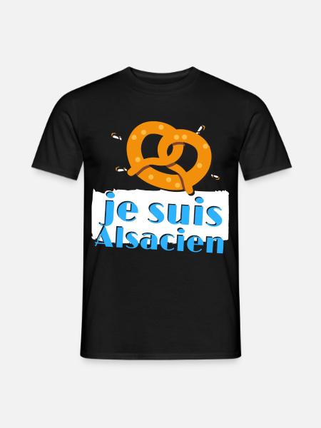 je suis alsacien strasbourg colmar mulhouse cadeau - T-shirt homme - noir