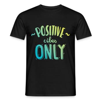positive vibes only logo - Männer T-Shirt - Schwarz - Vorne - AI Model Male 178 light (178cm)