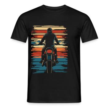 Motorcycle motorcyclist classic vintage - Men's T-Shirt - black - Front - AI Model Male 178 light (178cm)