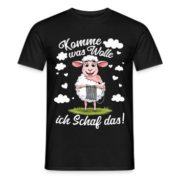Wolle Häkeln Hobby Nähen Strickerin Stricken - Männer T-Shirt - Schwarz - Vorne - AI Model Male 178 light (178cm)