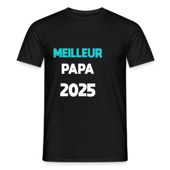 meilleur papa 2025 cadeau annonce grossesse - T-shirt homme - noir - Devant - AI Model Male 178 light (178cm)