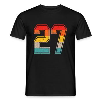 27 Years Retro Jersey Number 27 T-shirt Number 27 - Men's T-Shirt - black - Front - AI Model Male 178 light (178cm)