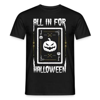 All in for Halloween - Card Players - Men's T-Shirt - black - Front - AI Model Male 178 light (178cm)