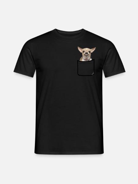 chihuahua in pocket - Men's T-Shirt - black