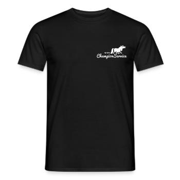 Champion Service - Turniertrottel - Männer T-Shirt - Schwarz - Vorne - AI Model Male 178 light (178cm)