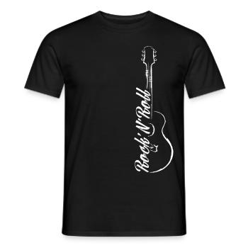 Rock n Roll Guitar - Men's T-Shirt - black - Front - AI Model Male 178 light (178cm)