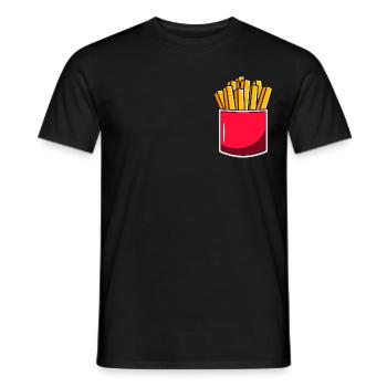 Pocket Fries - Brusttasche Pommes Frites - Männer T-Shirt - Schwarz - Vorne - AI Model Male 178 light (178cm)