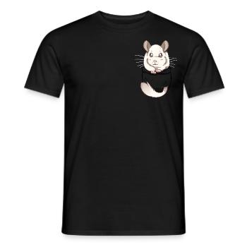 Pocket Cute White Chinchilla - Men's T-Shirt - black - Front - AI Model Male 178 light (178cm)