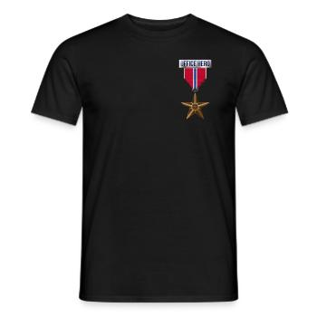 Medal Bronze Star Office Hero Funny Military Ar - Men's T-Shirt - black - Front - AI Model Male 178 light (178cm)
