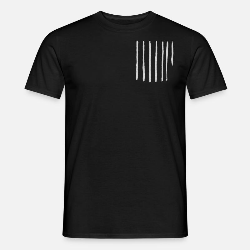 Streifen Muster - Minimal Deko - Männer T-Shirt - Schwarz