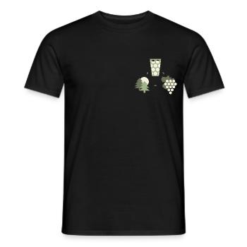 "Pfalz im Herzen" in Grün und Beige - Männer T-Shirt - Schwarz - Vorne - AI Model Male 178 light (178cm)