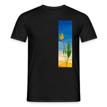 King's day tulip with sundown - Men's T-Shirt - black - Front - AI Model Male 178 light (178cm)