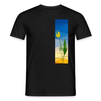Tulip in cubic sundown - Men's T-Shirt - black - Front - AI Model Male 178 light (178cm)