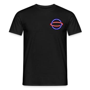 Neon Planet Sphere - Men's T-Shirt - black - Front - AI Model Male 178 light (178cm)