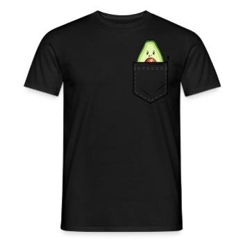 Shirt pocket with avocado - Men's T-Shirt - black - Front - AI Model Male 178 light (178cm)