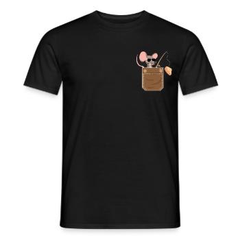 Coole Maus mit Angel Fake Brusttasche Hemdtasche - Männer T-Shirt - Schwarz - Vorne - AI Model Male 178 light (178cm)