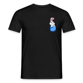 Lapin dans la poche de chemise - T-shirt homme - noir - Devant - AI Model Male 178 light (178cm)