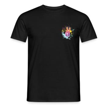 Colorful Peace Peace Victory Hand Hand Sign - Men's T-Shirt - black - Front - AI Model Male 178 light (178cm)