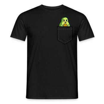 Shirt pocket with sweet avocado - Men's T-Shirt - black - Front - AI Model Male 178 light (178cm)