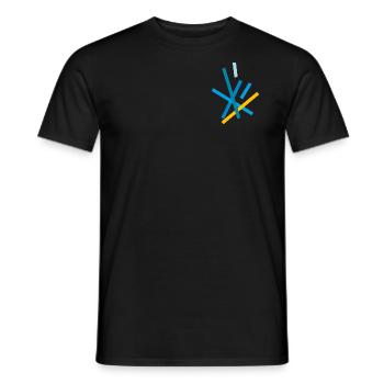 Patching - Abstract - Men's T-Shirt - black - Front - AI Model Male 178 light (178cm)
