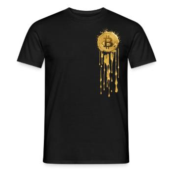 Gold Bitcoin - Männer T-Shirt - Schwarz - Vorne - AI Model Male 178 light (178cm)