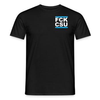 FCKCSU - FCK CSU - Männer T-Shirt - Schwarz - Vorne - AI Model Male 178 light (178cm)