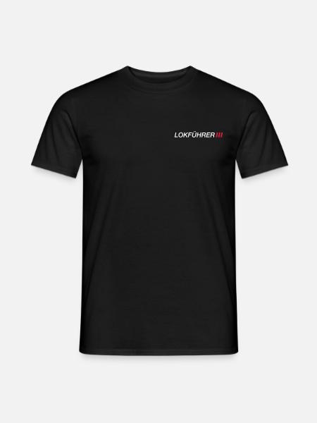 Lokführer - Schriftzug mit Streifen - Männer T-Shirt - Schwarz