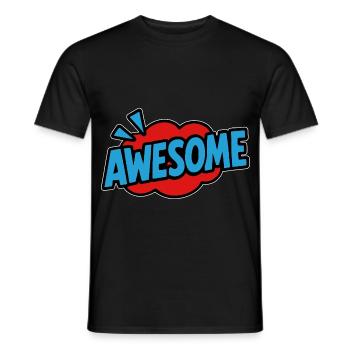 Bande dessinée de lettrage rétro géniale - T-shirt homme - noir - Devant - AI Model Male 178 light (178cm)