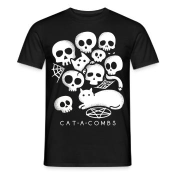 Peignes pour chats - T-shirt homme - noir - Devant - AI Model Male 178 light (178cm)