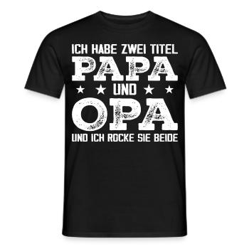 I have two titles: Dad and Grandpa - Men's T-Shirt - black - Front - AI Model Male 178 light (178cm)