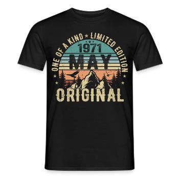 Legends May 1971 Birthday Vintage May 1971 - Men's T-Shirt - black - Front - AI Model Male 178 light (178cm)