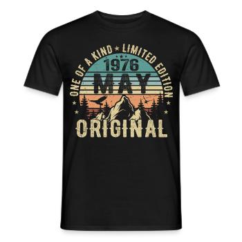 Legends May 1976 Birthday Vintage May 1976 - Men's T-Shirt - black - Front - AI Model Male 178 light (178cm)