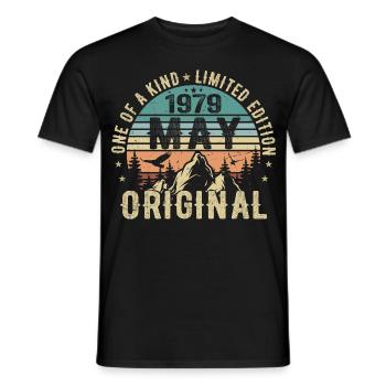 Legenden Mai 1979 Geburtstag Vintage Mai 1979 - Männer T-Shirt - Schwarz - Vorne - AI Model Male 178 light (178cm)